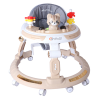 Marche-bébé en plastique avec roues universelles 360°, siège pliable et roues, capacité de charge de 20 kg, marche-bébé à pousser