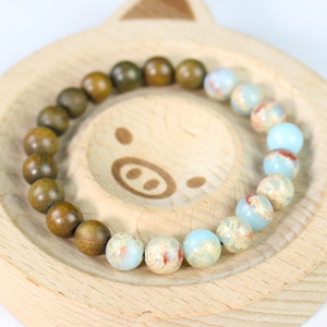 Green Sandalwood Shoushan Stone <b>Bracelet</b> 22mm Ball Shape Daily Wear Zen Style Jewelry for Men Women <b>Couple</b> - Product Image 2