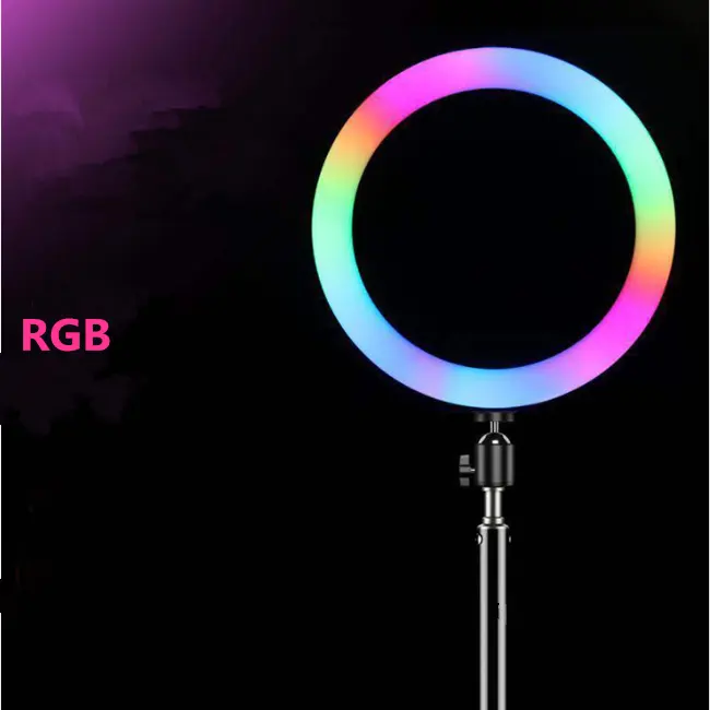 8 Inch 20Cm RGB Ảnh Tự Sướng Vòng Điền Vào Ánh Sáng Thay Đổi Độ Sáng Đèn Tròn Trang Điểm Video Đèn