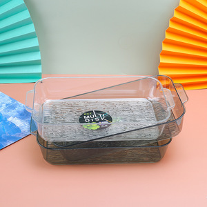 Contenedor rectangular de almacenamiento de alimentos para mascotas con tapa, para refrigerios de fiesta y frutas secas - Product Image 1