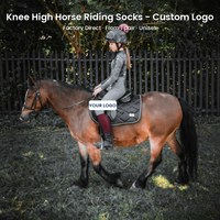 Chaussettes d'équitation unisexes personnalisées Quentin avec logo, chaussettes d'équitation à hauteur du genou, marque privée ODM, tricot jacquard, séchage rapide