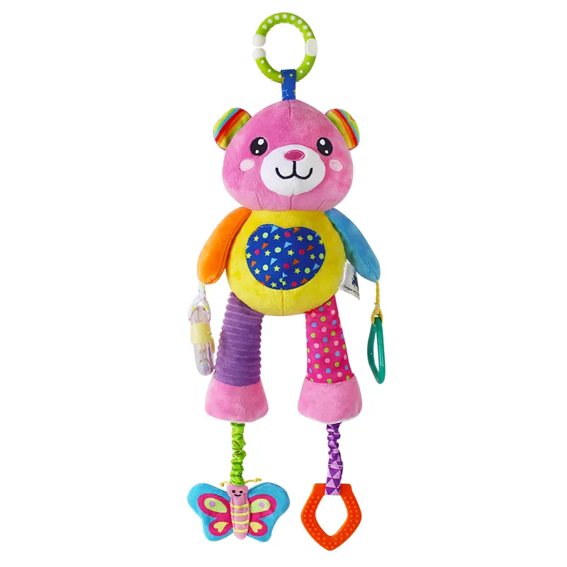 재미있는 부드러운 장난감 동물 JO 장난감 매달려 박제 곰 봉제 장난감 안전 거울 소리와 다채로운 만들기