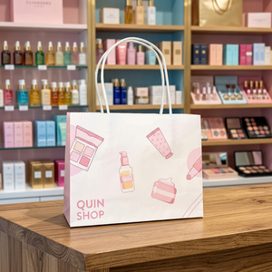 Bolsa de Compras de Papel OEM ODM con Asa Plana, Impresión Offset, Reciclable, Estilo Clásico, Fabricante Vietnamita - Product Image 1