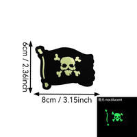 Bandera de calavera pirata Insignia de moral al aire libre Parches de bandera pirata con gancho y bucle IR