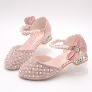 <span class=keywords><strong>Scarpe</strong></span> da ballo da principessa nuziale rosa con tacco alto da ragazza <span class=keywords><strong>scarpe</strong></span> da ballo con perla di diamante - Product Image 1