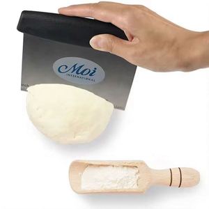 Stainless Steel Cake Decorating <b>Baking</b> 3 in 1 Bench Dough Scraper Plastic Bread Cutter Bowl Scrapers Pastry Cutters - Product Image 1