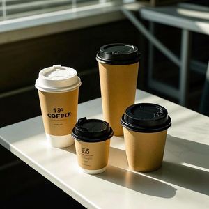 แก้วกาแฟกระดาษ PLA แบบใช้แล้วทิ้ง ผนังสองชั้น กันน้ำ พิมพ์โลโก้ได้ ขนาด 4oz/8oz/10oz/12oz/14oz/16oz สำหรับเครื่องดื่มร้อนแบบนำกลับบ้าน - Product Image 2
