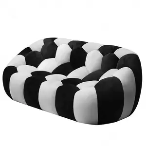 Wholesale Creative Lazy Fashion Design Couch Leisure Furniture Living Room Comfortable Velvet Football Sofa