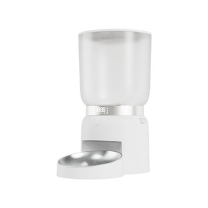 Automatic Pet Feeder With Timer And Quantity Control For Dogs And <b>Cats</b> Detachable Design Charge Powered White Color - Product Image 1