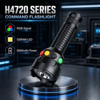 Such- und Rettungs-Taschenlampe mit Unabhängigen RGB-Signal-Tasten, Aluminiumlegierung, USB-C Aufladbar, Notfall-Warnleuchte