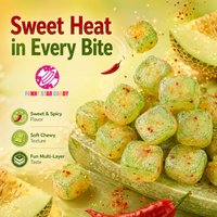Bonbons Gélifiés en Gros OEM ODM en Vrac, Cubes de Melon Hami Épicés, Saveur Pimentée, Bonbons Gélifiés Moelleux et Fruités