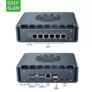 BKHD G31F พร้อมพัดลม  มินิพีซีอุตสาหกรรม Intel Core i3 i5 i7 N300 4 LAN 6 LAN 2.5G I226 อุปกรณ์เครือข่าย - Product Image 4