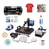 Prensa de Calor para Sublimación Mida Digital Plana 5 en 1 Combo para Tazas Mágicas, Camisetas, Gorras y Fundas de Teléfono