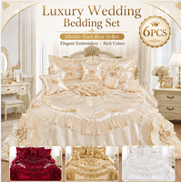 Ensemble de literie de luxe pour mariage, couleur crème café, avec couvre-lit brodé à volants et édredon