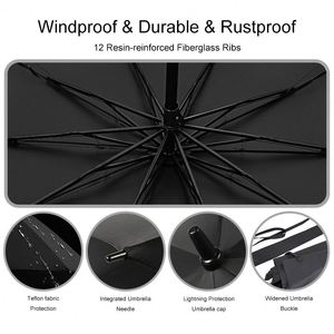 Parapluie de golf promotionnel à double <span class=keywords><strong>couche</strong></span>, manche droit, 30 pouces, coupe-vent, 8 baleines robustes, pour entreprise - Product Image 3