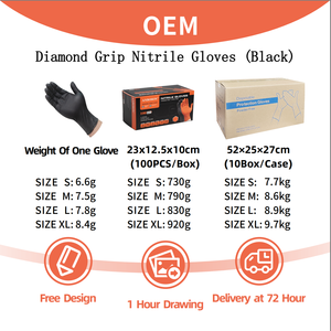 Guanti in Nitrile monouso da 8Mil-impugnatura a trama diamantata, senza polvere e resistente agli agenti chimici, alimenti sicuri e Nitrile da lavoro industriale - Product Image 4