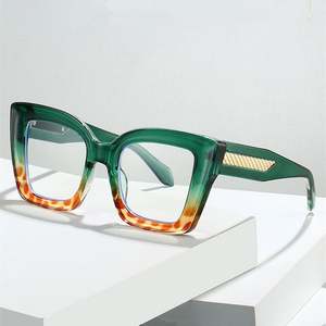 Lunettes de vue anti-lumière bleue surdimensionnées tendance 2025 avec logo personnalisé, montures carrées colorées de grande taille pour femmes - Product Image 1