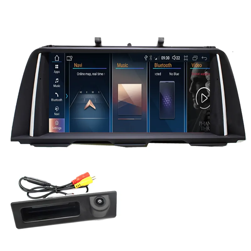 วิทยุติดรถยนต์แอนดรอยด์12ชุด F11 F10 2011-2016 CIC NBT 2Din 10.25 "CarPlay มัลติมีเดีย GPS นำทาง