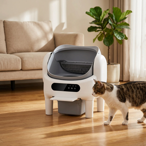 Caja de Arena Automática para Gatos con Parte Superior Abierta, Capacidad de 74L, Material ABS+PP, Control por Aplicación, Bloqueo de Seguridad, Autolimpieza, Versión WiFi, Fácil Control - Product Image 1