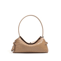 Sac à Main de Luxe Tendance, Confortable, en Cuir Véritable Tressé, Portable, Style Vintage, pour Femme