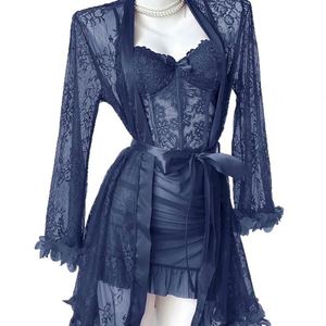 B170 Lingerie sexy pour rendez-vous intime, robe séduisante à bretelles en dentelle, chemise de nuit transparente, robe pour femmes, ensemble de robe avec bordure en dentelle - Product Image 2