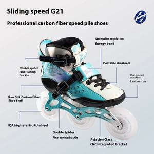 Профессиональные скоростные роликовые коньки для мужчин и женщин, детей, обувь G21, из углеродного волокна, скользящая скорость, из полиуретана - Product Image 3