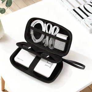 EVA Hard Shell Storage Bag For Power Bank And <b>Cables</b> Waterproof Shockproof Travel Organizer With Mesh Compartment - Product Image 1