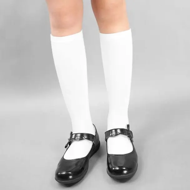 女の子のための低Moq安い白い学校の靴下、卸売価格男の子と女の子の子供のための学校の白い靴下制服