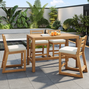 TREXM Patio Table and <b>Chairs</b> Set with Ergonomic <b>Chairs</b> for Poolside - Product Image 4