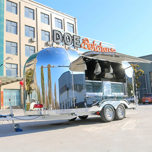 Concession <span class=keywords><strong>foodtruck</strong></span> remorque alimentaire en acier inoxydable pizza imbiswagen magasin d'alimentation double axel food truck avec cuisine complète - Product Image 1