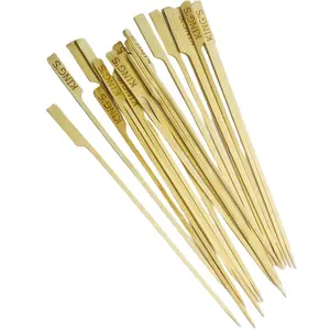 Wholesale China Factory BBQ Skewers Bamboo Food Sticks Disposable Teppo Skewers