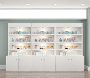 Cửa hàng tùy chỉnh gỗ trắng trưng bày melamine cửa hàng tường kệ mỹ phẩm Nước hoa Giá trưng bày cửa hàng Nước hoa kệ với ánh sáng - Product Image 4