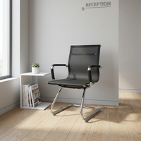 Chaise de bureau en maille noire moderne, réglable en hauteur, avec finition électrolytique robuste, pour la maison, le bureau, l'école et l'hôtel, directement de l'usine OEM