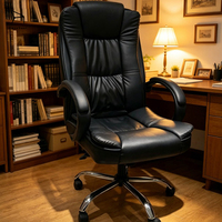 Chaise de bureau ergonomique pivotante en cuir de haute qualité pour la maison et le bureau, usage quotidien