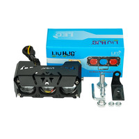 Systèmes d'éclairage pour moto LiuHJG 31W, 3 feux antibrouillard LED avec yeux de démon rouges et bleus, feux de route