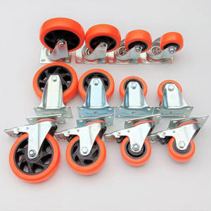 Maßgefertigte <span class=keywords><strong>PVC</strong></span>-Lenkrollen Großhandel Mittelschwere Oberplatten-Schwenkrollen Orange <span class=keywords><strong>PVC</strong></span>-Rollen 3 Zoll 4 Zoll <span class=keywords><strong>5</strong></span> Zoll - Product Image 1