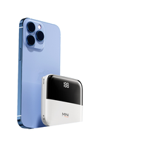Batterie externe portable mini Li-Polymère haute capacité 10000 mAh, sortie 22,5 W, charge rapide Type-C, ultra-mince, LED, mini USB