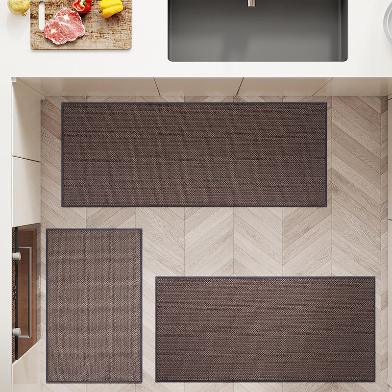 Tapis tissé en caoutchouc gris