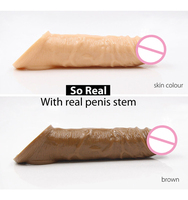 Venta caliente Consoladores realistas Extensor de pene Ampliador Juguetes sexuales suaves