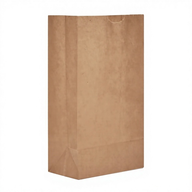Oil-Proof Kraft Paper Bag for Food Packing Use with Bread Sugar Noodles Pizza Square Bottom for Takeaway Packaging