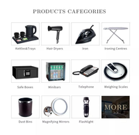 Honeyson OEM Luxe Hôtel 5 étoiles Chambre Fournitures Électriques Ensemble Écologique En Acier Inoxydable Métal Plastique Hôtel Commodités