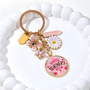 Meilleur porte-clés pour enseignant, motif papillon et fleur, émail fait main, alliage <span class=keywords><strong>de</strong></span> zinc, cadeau pour femmes et hommes, Fête des Enseignants, Merci, Classique - Product Image 4