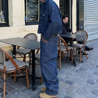 Ensemble deux pièces en jean lourd avec logo personnalisé : veste et pantalon en denim brut japonais selvedge pour homme