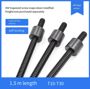 Vis trapézoïdale à denture grossière en acier de 1,5 m T10-T30 T, vis à droite, écrou <span class=keywords><strong>trapézoïdal</strong></span>, <span class=keywords><strong>tige</strong></span> de vis trapézoïdale - Product Image 2