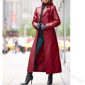 Mode Veste Femmes Automne Hiver Solide Couleur Longue Mince Vent Manteau Long Coupe-Vent Survêtement Noir <span class=keywords><strong>Trench</strong></span> - Product Image 3