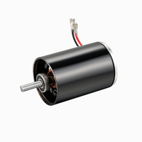 Pasokan Pabrik Motor Listrik DC Magnet Permanen Tanpa Inti Berkecepatan Tinggi 7500rpm, Sikat, 24V Daya Tinggi, Pemasangan Flens 35mm IE4