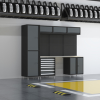 Gabinete de Herramientas de Acero Versátil con Ruedas y Cerradura, Almacenamiento Personalizado para Garaje y Taller