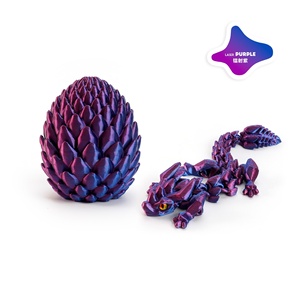 Feeron - Juego de Huevo de Dragón y Dragón Bebé Impresos en 3D, Duradero, de PLA Azul Púrpura, Articulado, Juguete de Dragón, Regalo Único, Decoración de Escritorio - Product Image 4