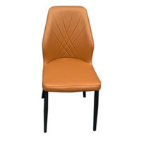 Chaises de salle à manger de luxe léger, chaises à dossier modernes et simples pour appartements de petite taille, chaises créatives en cuir artistique