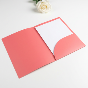Carpeta de Papel Plegable Personalizada con Impresión, Color Rosa Coral, Laminado Mate, Papel Plateado, Logotipo Gratuito, OEM, ODM, Directo de Fábrica - Product Image 2
